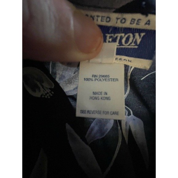 VTG Pendleton Sateen Button Up Blouse Blue Floral Womens‎ Size 10 - Picture 4 of 6